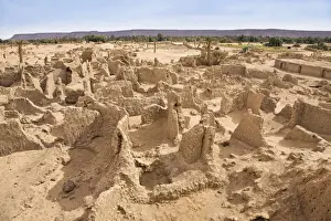 Neglected Prints: Ruins of Germa, medieval capital of the Garamantes, Libya, Sahara, North Africa, Africa