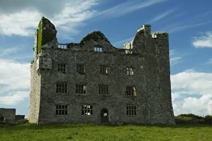 ruins, grass, sky, travel, castle, daytime, outdoors, rock, blue, Irish, history
