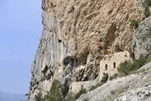 Monasteries Prints: Ruins of a monastery built into the rock at the Botanical Garden of Kotisina