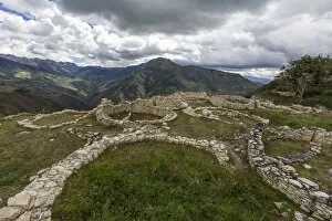 Ruins of the mountain fortress of Kuelap, Chachapoyas, Peru, South America