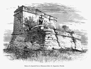 Images Dated 9th January 2018: Ruins of a Spanish Fort at Matanzas Inlet, St. Augustine, Florida, United States