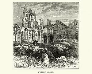 Images Dated 13th August 2017: Ruins of Whitby Abbey, 19th Century