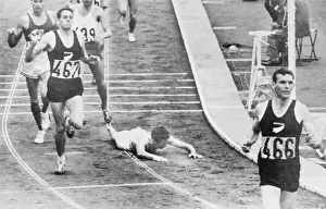1964 Olympic Games Tokyo Prints: Runner Falling in Olympic 1500-Meter Race