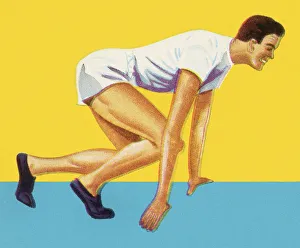 Sports Race Gallery: Runner in Starting Position