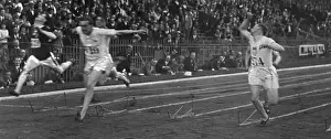 Runners at the End of 100-Meter Run