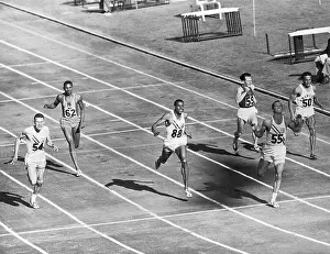 Thane Baker Prints: Runners Winning 200 Meter Event