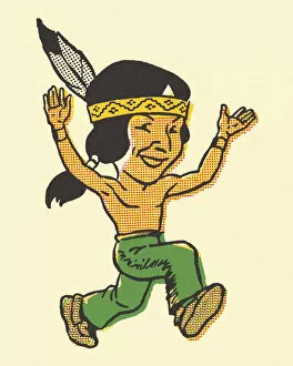 Images Dated 6th June 2013: Running Native American