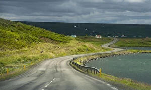 Images Dated 18th June 2014: rural landscape road winding through Iceland landscape