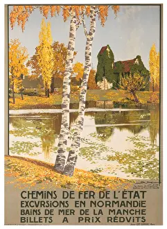 Gado Posters Prints: Rural Normandy Travel Poster