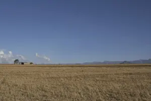 rural soccer field in Drakensberg mountains, south Africa