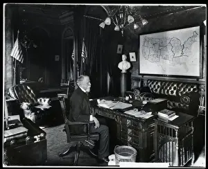 Michigan Prints: Russell Alexander Alger In Office;Photo