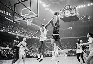 Competition Prints: Bill Russell Attempting to Block Wilt Chamberlain