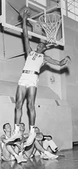 Bill Russell Prints: Bill Russell Scoring a Basket