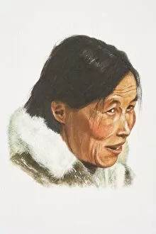 Images Dated 14th July 2006: Russia, head of Russian Inuit woman, side view