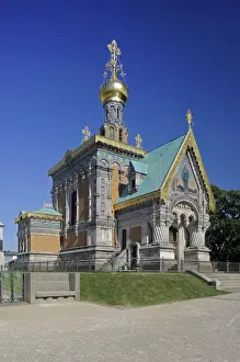 Chapels Prints: Russian chapel on Mathildenhoehe, Darmstadt, Hesse, Germany, Europe