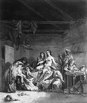 Prints of (Original Caption). Russia: Russian Marriage Custom. After the first night linen is examined by village women to look for signs of proper defloration Timeless Visions: Icons of Art and History: Russian Custom of Examining Newly Wedded Bride's Linen