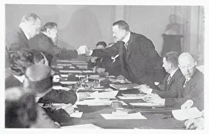 Russian and German Leaders Conferring in Conference