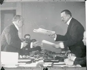 Russian and German Officials at Conference Table