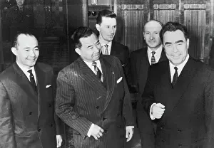 Russian Leader Leonid Brezhnev Greeting Prince Souvanna Phouma