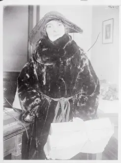Russian Socialite Posing in Her Fur Coat and Hat
