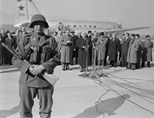 Russian Soldier Guarding Vyacheslav Molotov and Delegates