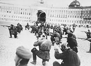 Similarity Prints: Russian Soldiers Firing Rifles Outside General Staff Building