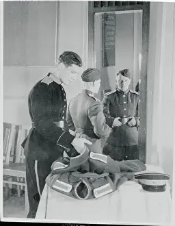Trying On Prints: Russian Teenager Trying on Uniform