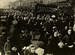 March Prints: Russian Women Marching in Street
