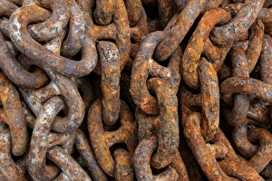 Images Dated 16th June 2014: Rusted iron chain in the port, Husavik, Iceland