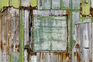 Images Dated 9th June 2013: Rusty, bright green trim on wood wall, Faroe Islands, Faroe Islands, Denmark
