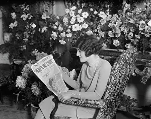 Ruth Elder Reading Newspaper