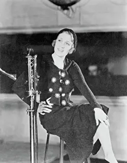 Ruth Etting Posing with Microphone