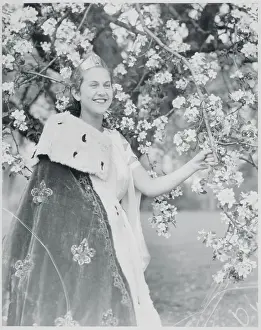 Apple Blossom Prints: Ruth Freihofer Posing Under Apple Blossoms