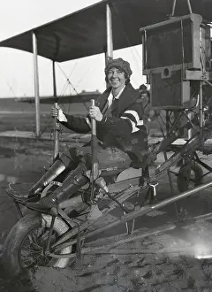Ruth Law Seated In Airplane