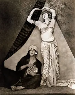 Denis Prints: Ruth St. Denis in Belly Dancing Type Costume with Accompaniment
