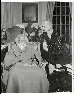 Denis Prints: Ruth St. Denis and Sir Rabindranath Tagore Sitting in Parlor