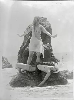 Ruth St. Denis and Ted Shawn Rehearsing on Rocks