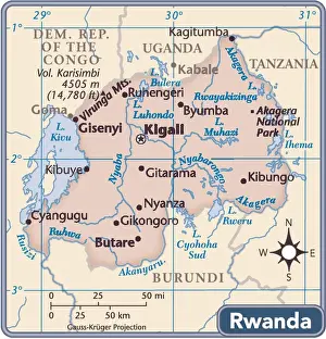 Rwanda country map