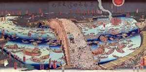Trade Prints: Ryōgoku Bridge in the Summer