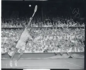 Wimbledon Prints: S. Davidson Stretching to Hit Tennis Ball