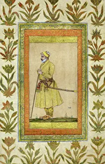 Princes Prints: Sadiq Xan leaning on a staff