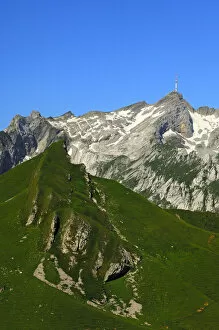 Aerial Collection: The Saentis summit, Alpstein mountain range, canton of Appenzell Innerrhoden