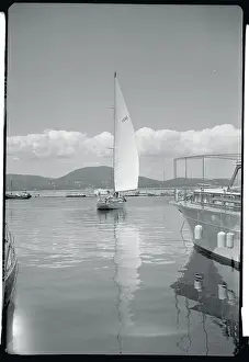 Tropez Prints: Sailboat in Harbor