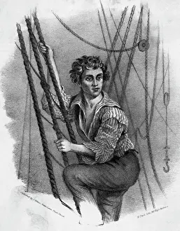 Sailor Climbing Ship's Rigging