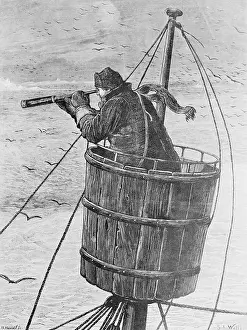 Sailor in Crow's Nest of Ship
