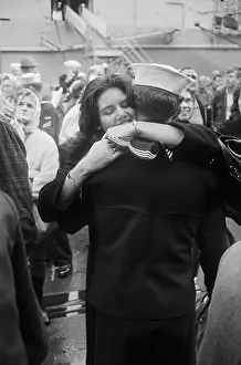 Norfolk Prints: Sailor Hugging Wife During Homecoming