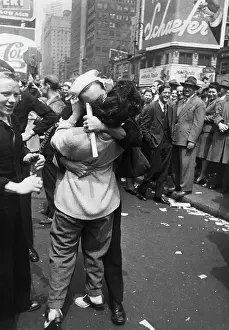 Celebrating Prints: Sailor Kissing Woman on V-E Day, 1945