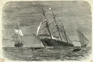 Sailors Abandoning Ship in Life Boats