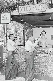 Sailors Drinking at Makeshift Saloon