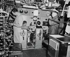 Sailors Manning Stations of Submarine Control Room